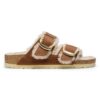 Arizona Big Buckle Shearling Couro Natural Oleado