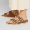 Arizona Big Buckle Shearling Couro Natural Oleado