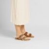 Arizona Big Buckle Shearling Couro Natural Oleado