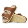Arizona Big Buckle Shearling Couro Natural Oleado