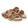Arizona Big Buckle Shearling Couro Natural Oleado
