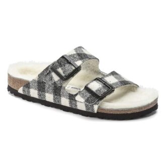 Arizona Shearling Couro de camurça – Shearling xadrez branco