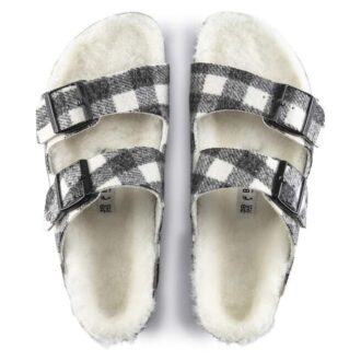 Arizona Shearling Couro de camurça – Shearling xadrez branco