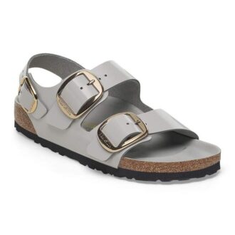 Milano Big Buckle em couro natural envernizado