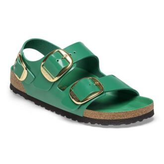 Milano Big Buckle em couro natural envernizado