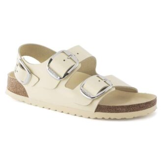 Milano Big Buckle em couro natural envernizado