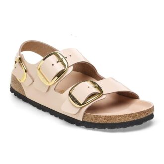 Milano Big Buckle em couro natural envernizado