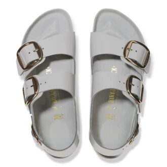 Milano Big Buckle em couro natural envernizado