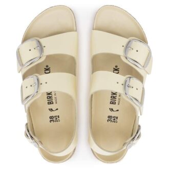 Milano Big Buckle em couro natural envernizado
