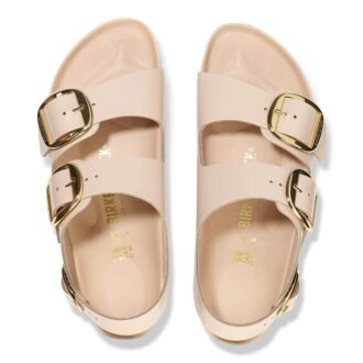 Milano Big Buckle em couro natural envernizado