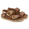 Milano Big Buckle em couro natural oleado