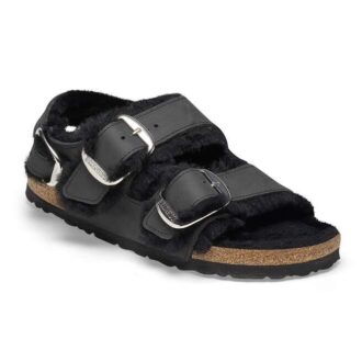 Milano Big Buckle em pele de carneiro natural oleada