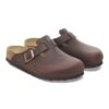 Soft Footbed Boston em couro natural oleado