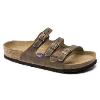 Soft Footbed Florida em couro oleado castanho tabaco