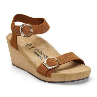 Soley com fivela em anel em couro nubuck com relevo