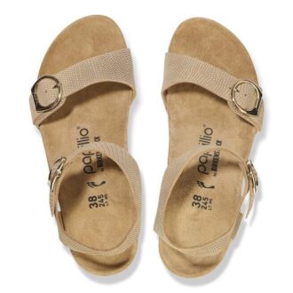 Soley com fivela em anel em couro nubuck com relevo
